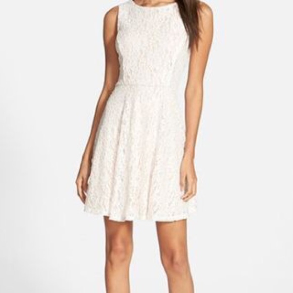 WORN ONCE pink lace dress!